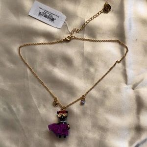 Betsey Johnson Gold Tone Party Animal French Bull Dog Pendant Necklace NWT